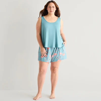 Ambrielle Womens Sleeveless 2-pc. Plus Pajama Set