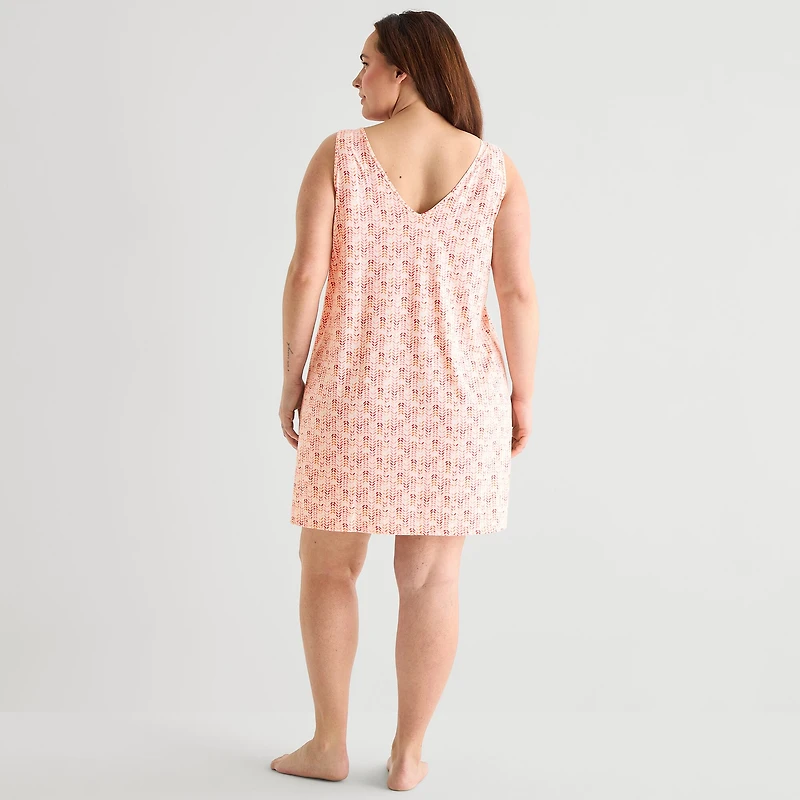Ambrielle Womens Sleeveless V Neck Nightshirt