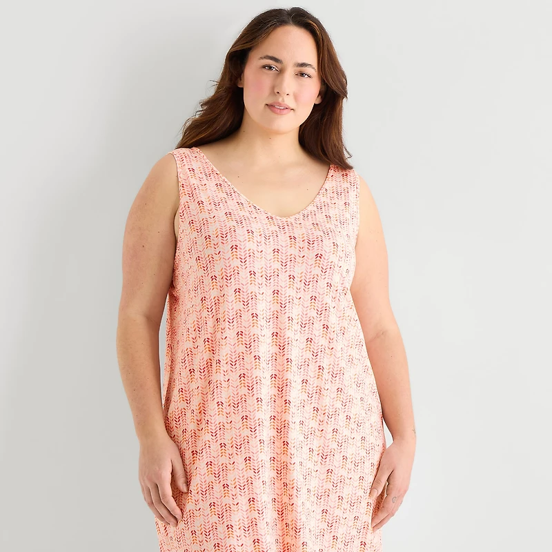 Ambrielle Womens Sleeveless V Neck Nightshirt