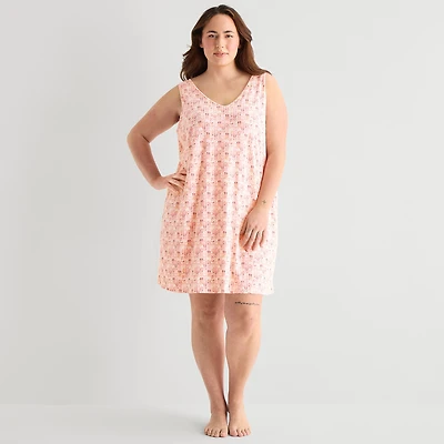 Ambrielle Womens Sleeveless V Neck Nightshirt