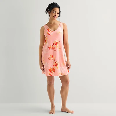 Ambrielle Womens Sleeveless V Neck Nightshirt