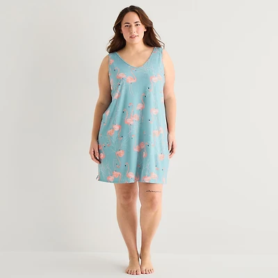 Ambrielle Womens Sleeveless V Neck Nightshirt