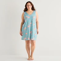 Ambrielle Womens Sleeveless V Neck Nightshirt
