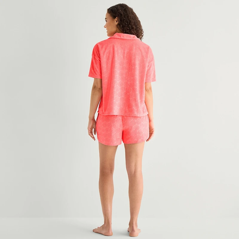 Sleep Chic Womens Short Sleeve Pajama Set