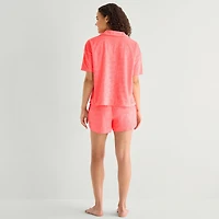 Sleep Chic Womens Short Sleeve Pajama Set