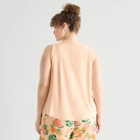 Sleep Chic Womens Scoop Neck Sleeveless Plus Pajama Top