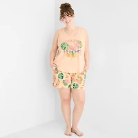 Sleep Chic Womens Scoop Neck Sleeveless Plus Pajama Top