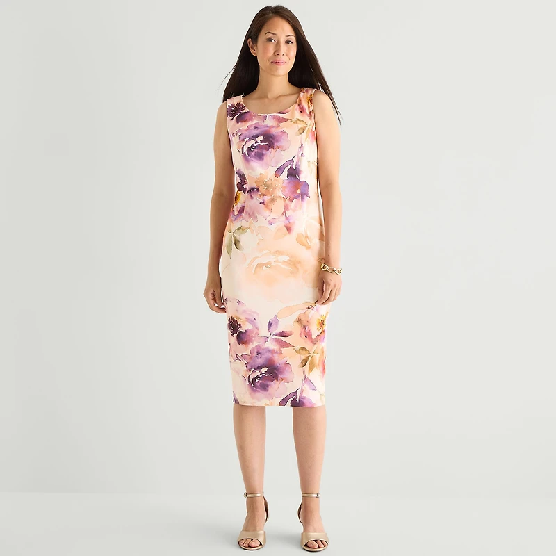 Maya Brooke Womens Floral Jacket Dress