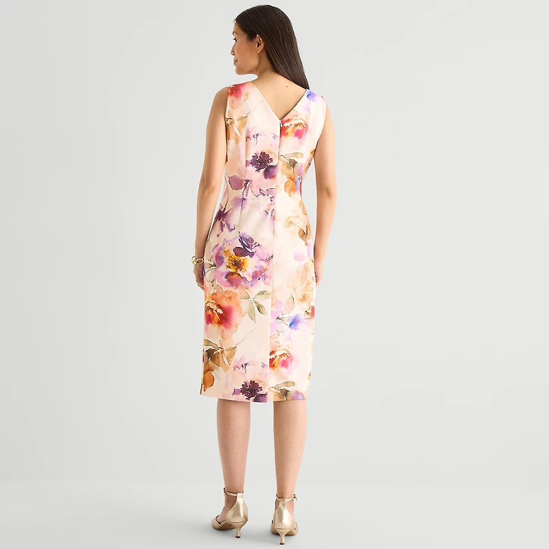 Maya Brooke Womens Floral Jacket Dress