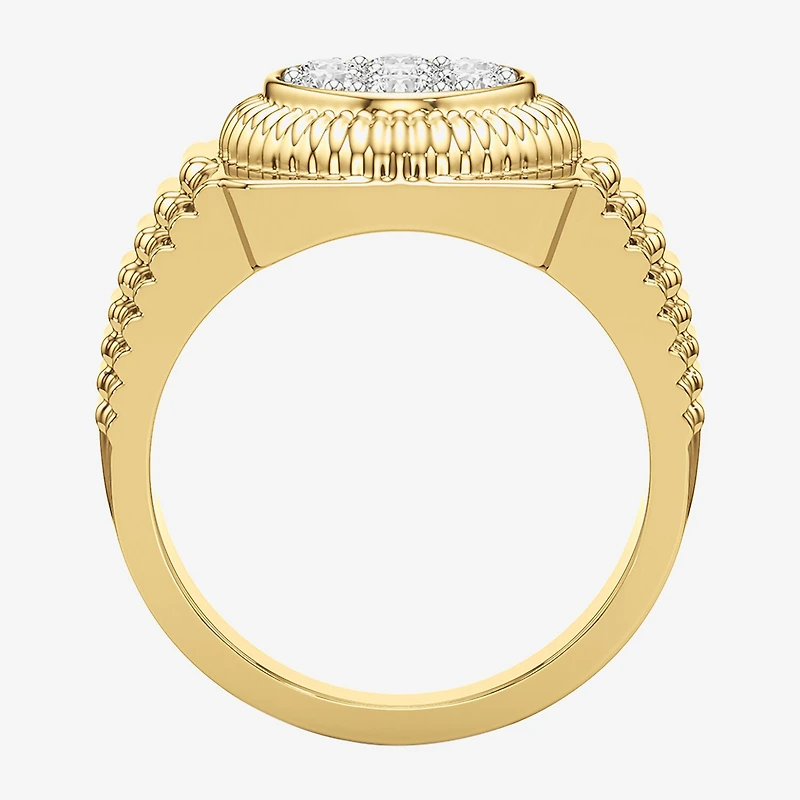 G-H / Si2) Mens / CT. T.W. Lab Grown White Diamond 14K Gold Over Silver Fashion Ring