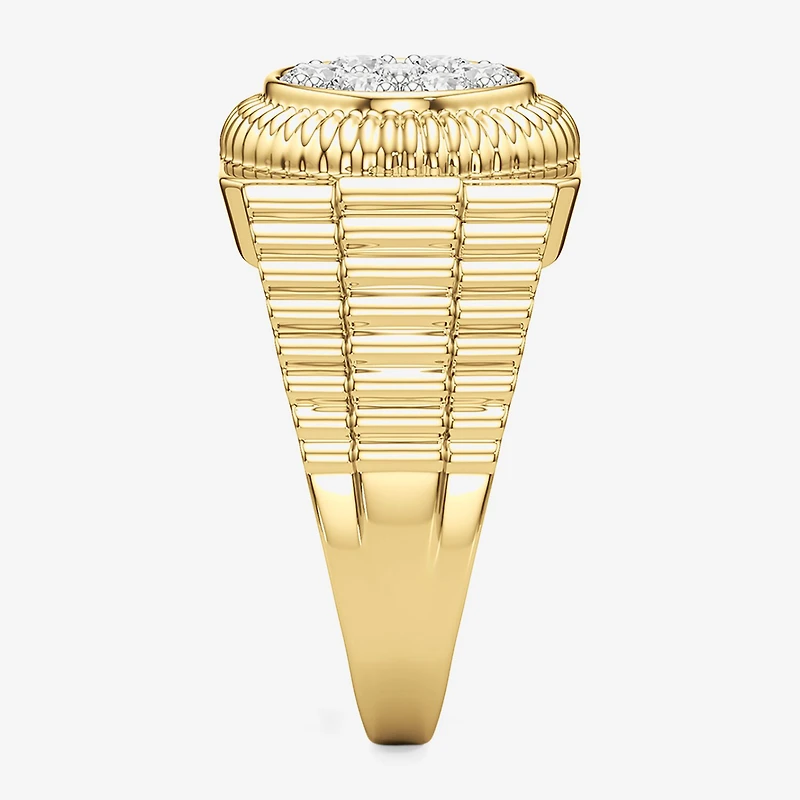 G-H / Si2) Mens / CT. T.W. Lab Grown White Diamond 14K Gold Over Silver Fashion Ring