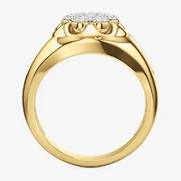 (G-H / Si2) Mens 1 CT. T.W. Lab Grown White Diamond 14K Gold Over Silver Fashion Ring