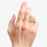 (G-H / Si2) Mens 1 CT. T.W. Lab Grown White Diamond 14K Gold Over Silver Fashion Ring