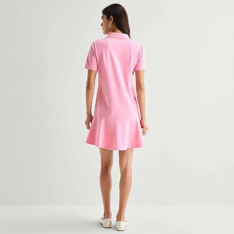 St. John's Bay Womens Short Sleeve Drop Waist Dress