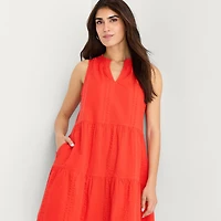 St. John's Bay Womens V Neck Sleeveless A-Line Dress