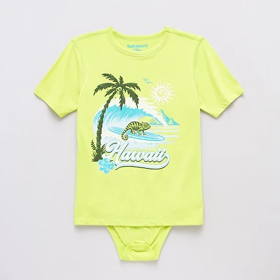 Thereabouts Little & Big Kid Boys Bodysuit Closure Easy-on + Easy-off Adaptive Crew Neck Short Sleeve