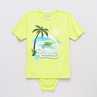 Thereabouts Little & Big Kid Boys Bodysuit Closure Easy-on + Easy-off Adaptive Crew Neck Short Sleeve