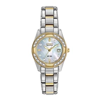 Citizen® Eco-Drive® Regent Womens Diamond-Accent Mother-of-Pearl Bracelet Watch EW1824-57D