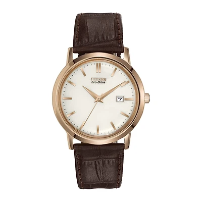 Citizen Corso Mens Brown Leather Strap Watch Bm7193-07b