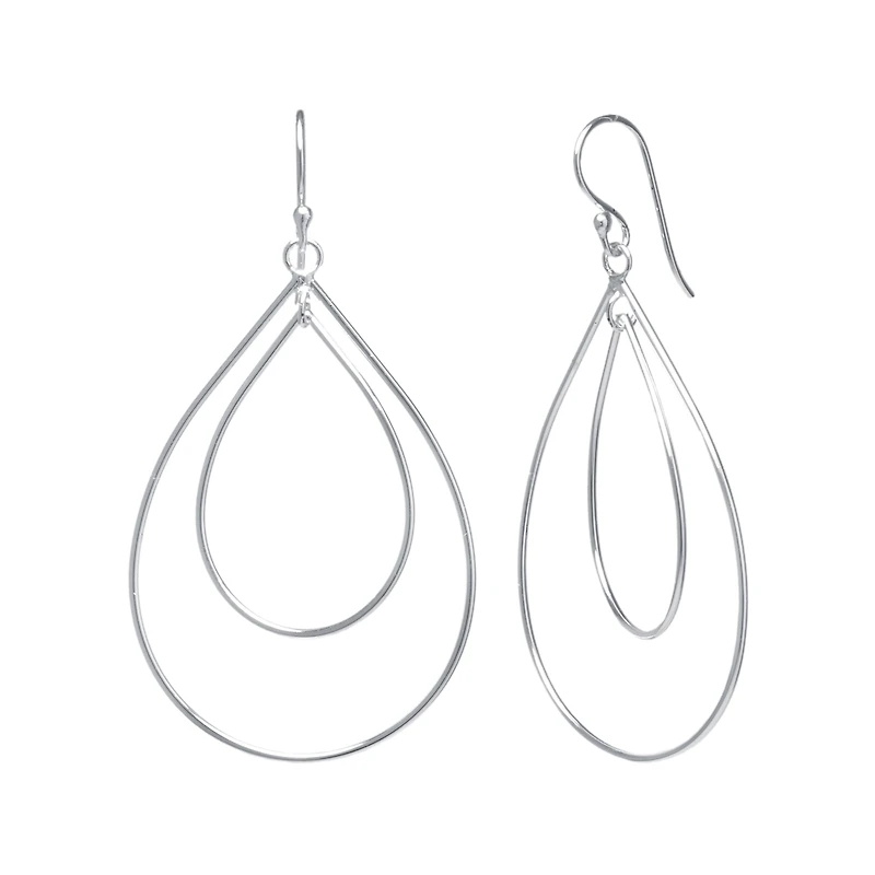 Silver Reflections Womens Pure Silver Over Brass Drop Earrings