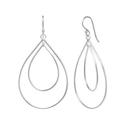 Silver Reflections Womens Pure Silver Over Brass Drop Earrings