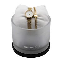 Bering Womens Gold Tone Stainless Steel 2-pc. Watch Boxed Set 11022-334-1-Gwp190