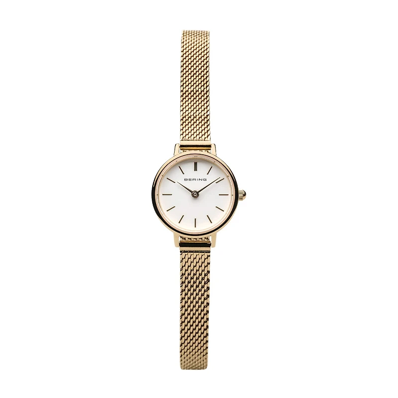 Bering Womens Gold Tone Stainless Steel 2-pc. Watch Boxed Set 11022-334-1-Gwp190