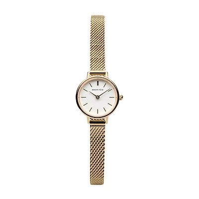 Bering Womens Gold Tone Stainless Steel 2-pc. Watch Boxed Set 11022-334-1-Gwp190