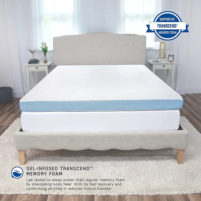 SensorPEDIC® Supreme Cool Gel Cooling 4" Memory Foam Topper