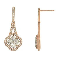 Deal Zone Womens 3 1/2 CT. Genuine White Crystal Sterling Silver Drop Earrings