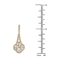 Deal Zone Womens 3 1/2 CT. Genuine White Crystal Sterling Silver Drop Earrings