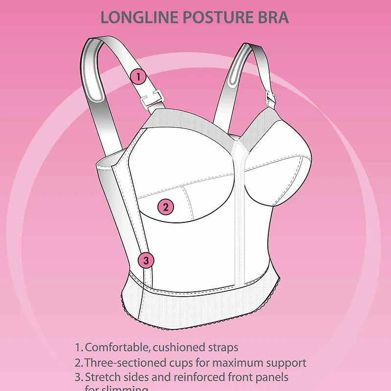 Exquisite Form® Fully Back Close Longline Bra -5107532