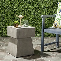 Safavieh Zen Patio Collection Concrete Side Table