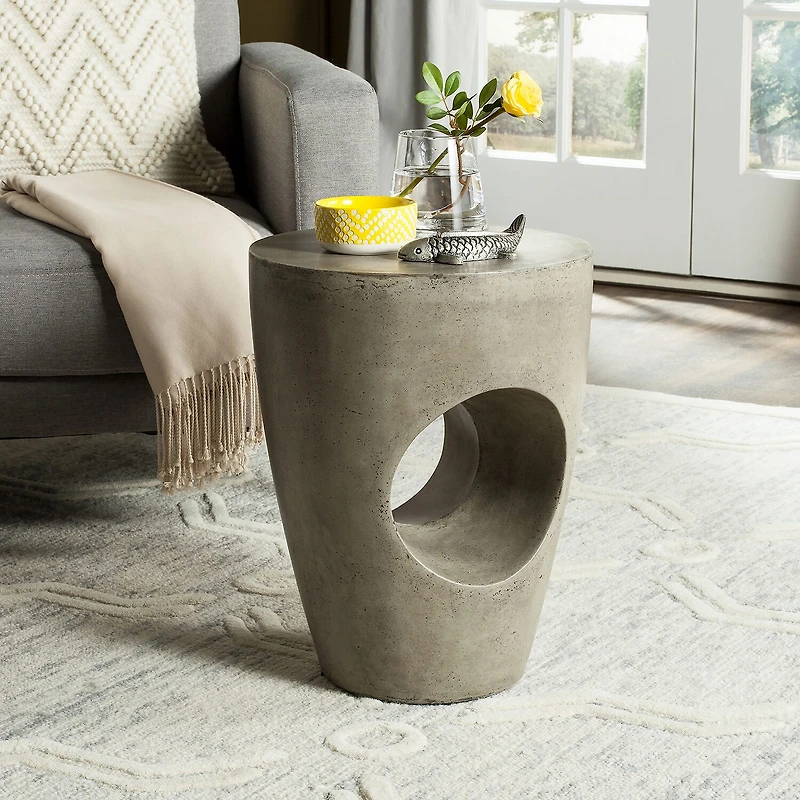 Safavieh Aishi Patio Collection Concrete Side Table