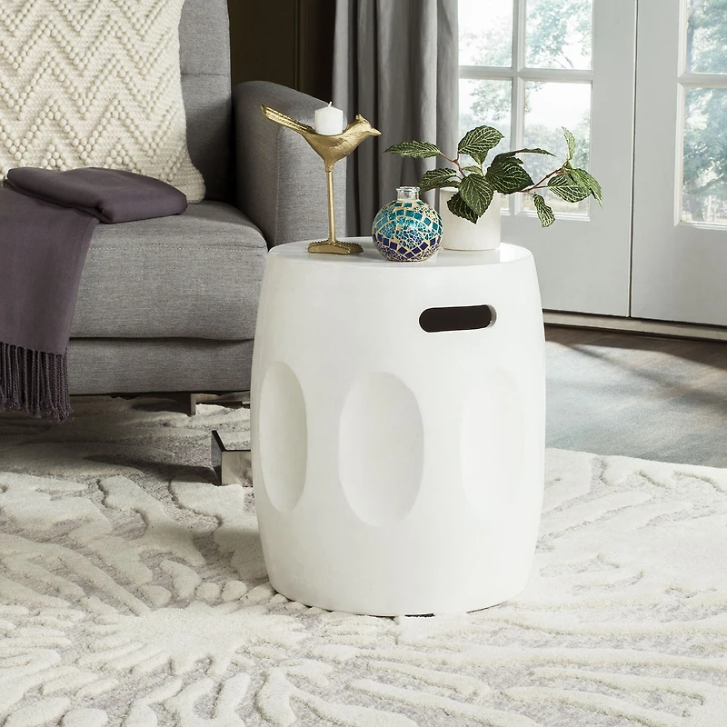 Safavieh Zuri Patio Collection Weather Resistant Concrete Side Table