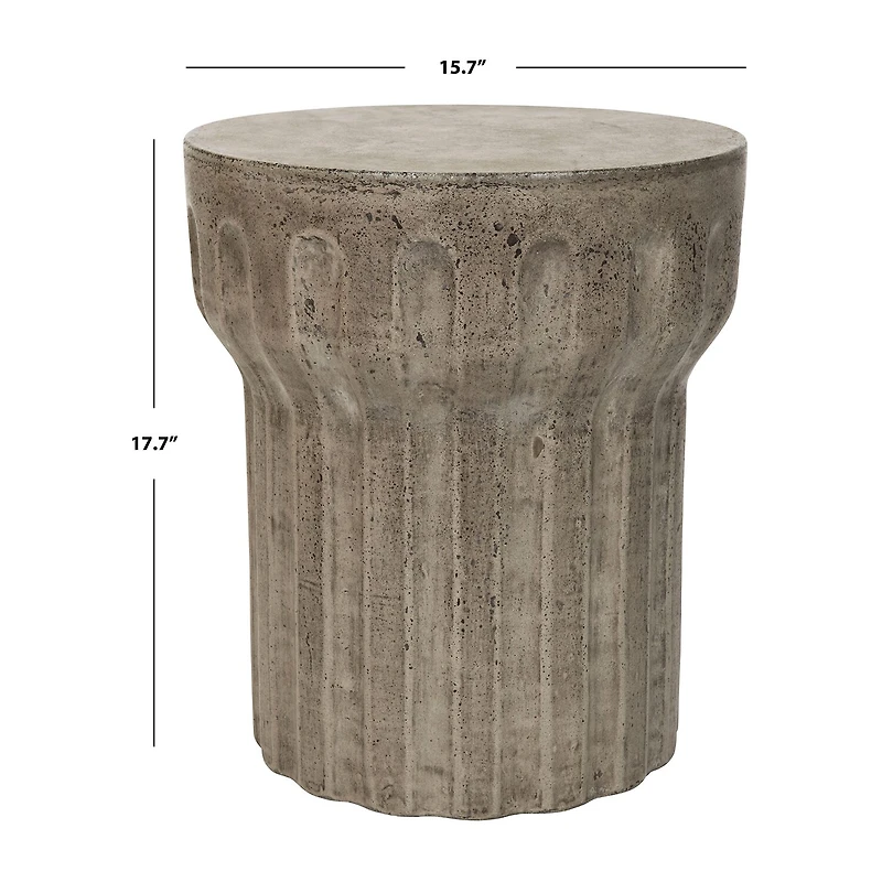 Safavieh Vesta Patio Collection Weather Resistant Concrete Side Table