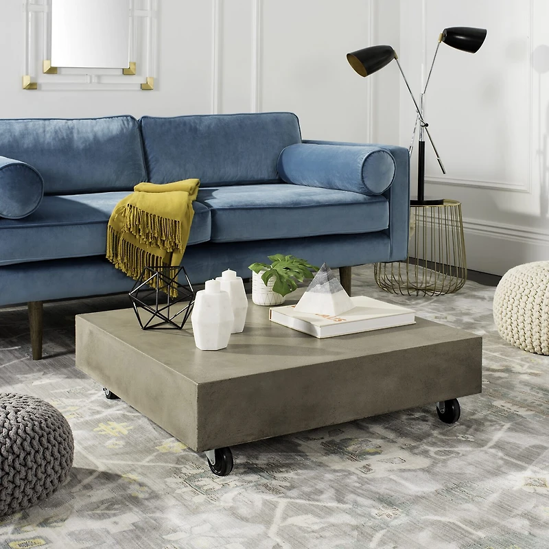 Safavieh Gargon Patio Collection Weather Resistant Concrete Coffee Table