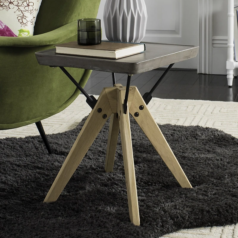 Safavieh Marcio Patio Collection Weather Resistant Concrete Side Table
