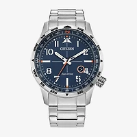 Citizen Weekender Mens Silver Tone Stainless Steel Bracelet Watch Bm7550-52l