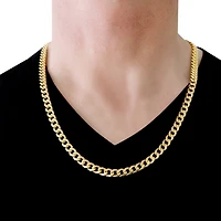 Mens 14K Gold 24 Inch Curb Chain Necklace