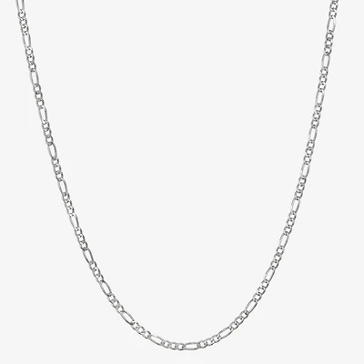 Made in Italy Womens Sterling Silver 20 Inch Figaro Chain Necklace