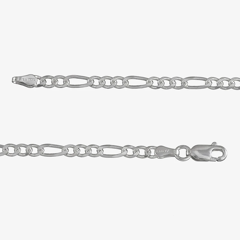 Made in Italy Womens Sterling Silver 20 Inch Figaro Chain Necklace