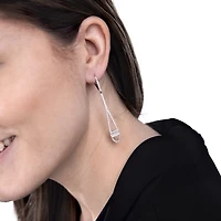 Diamonart Womens Cubic Zirconia Sterling Silver Drop Earrings