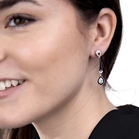 Diamonart Womens Cubic Zirconia Sterling Silver Pear Drop Earrings