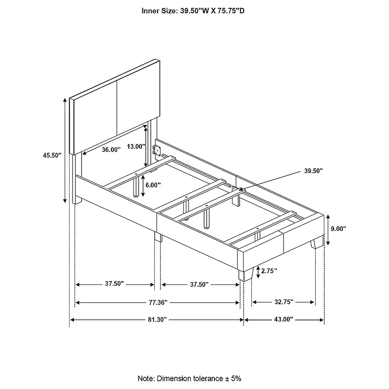 Dorian Rectangular Bed