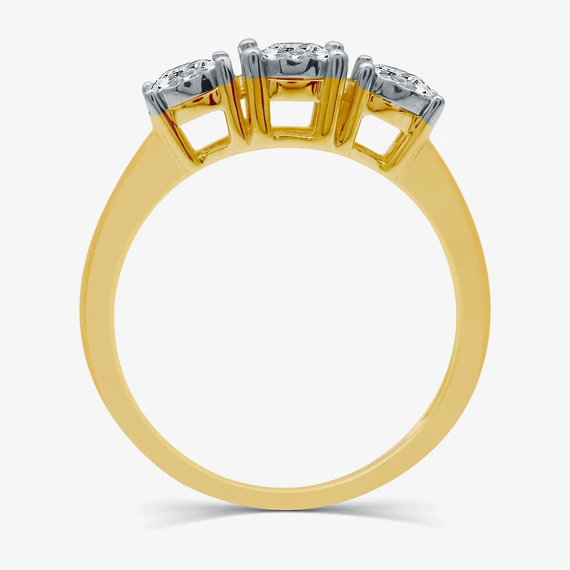 Love Lives Forever Round 1/2 CT.T.W. Natural Diamond 3-Stone Engagement Ring in 10K or 14K Gold