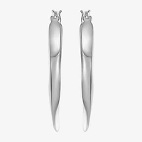 Womens Sterling Silver 31.5mm Round Hoop Earrings