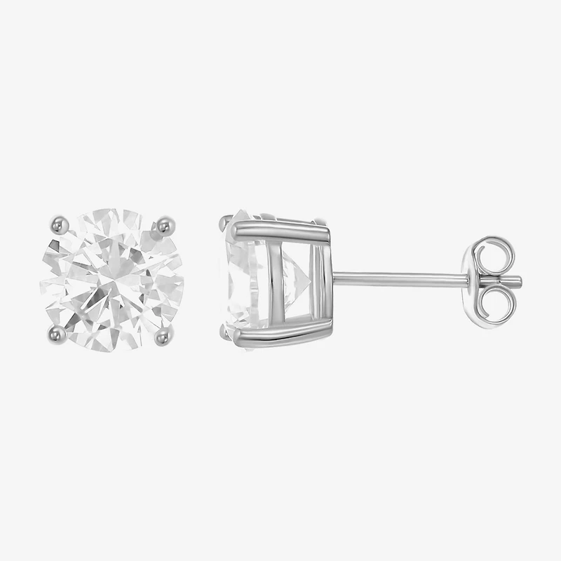 Womens Cubic Zirconia Sterling Silver Round 3 Pair Earring Set