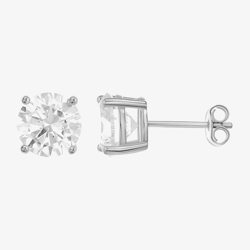 Womens Cubic Zirconia Sterling Silver Round 3 Pair Earring Set