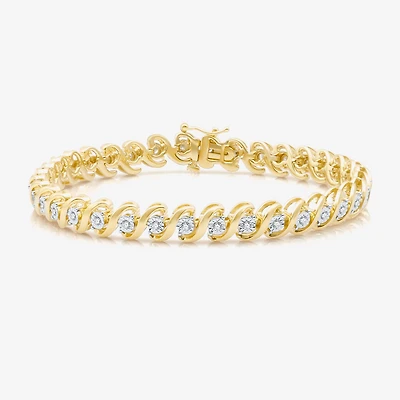 Womens 1/2 CT. T.W. Natural White Diamond 14K Gold Over Silver 7.5 Inch Tennis Bracelet
